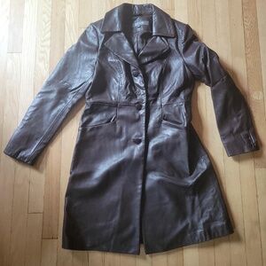 Kenneth Cole reaction chocolate leather jacket L